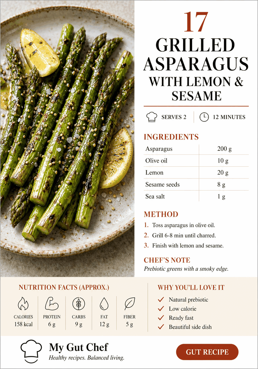 Grilled Asparagus with Lemon & Sesame